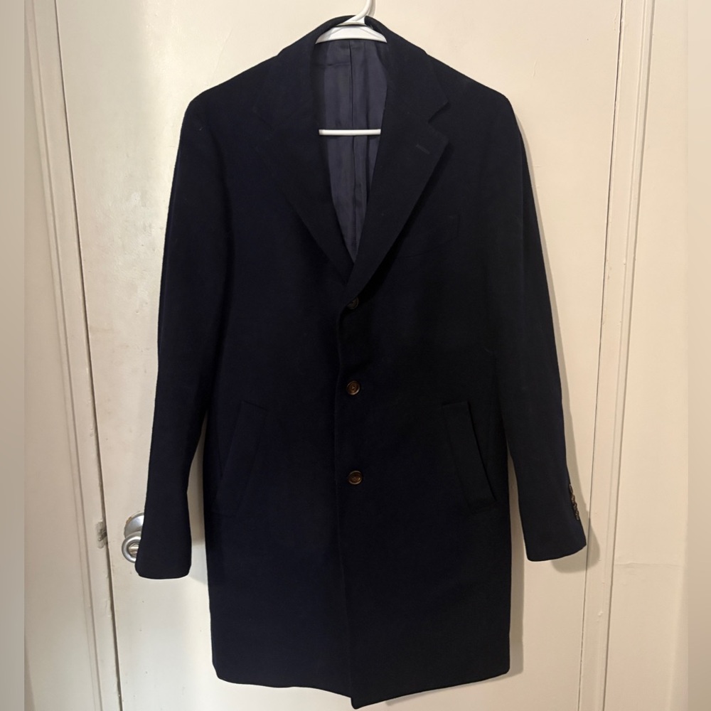 Suitsupply Navy Wool Overcoat